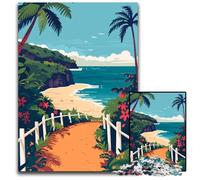 Jigsaw Puzzles for Adults 1000 Piece Beach Path Minimalist Challenging Puzzles Ideal for Teenagers & Collectors Travel Gift Family Activity 1000 PCS(38x26cm)