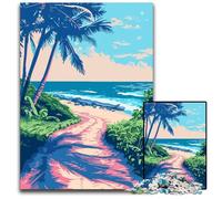 Jigsaw Puzzles for Adults 1000 Piece Beach Path Minimalist Jigsaw Puzzles Perfect for Teenagers Family Bonding Brain Teaser & DIY Home Decor Gift 1000 PCS(75x50cm)