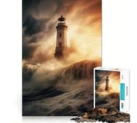 Jigsaw Puzzles for Adults 1000 Piece Beacon in The Tempest Seamless Fit Art Mind Game Gift Slow Game Play Christmas Art Gift (50x75cm)