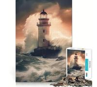 Jigsaw Puzzles for Adults 1000 Piece Beacon in The Tempest Seamless Fit Art Mind Game Gift Slow Game Play Christmas Art Gift (38x26cm)