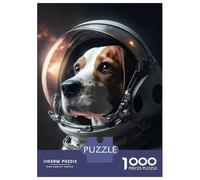 Jigsaw Puzzles for Adults 1000 Piece Beagle Astronaut Teenager Puzzles Hands-on Game Home Decoration Christmas Birthday Gifts 52x38cm/1000pcs