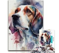 Jigsaw Puzzles for Adults 1000 Piece Beagle Watercolor Teenager Jigsaw,Challenging Game Toys Wall Decoration Unique Birthday And Xmas Gifts (size 75x50cm)