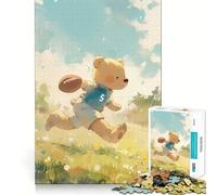 Jigsaw Puzzles for Adults 1000 Piece Bear American Football Seamless Fit Art Mind Game Gift Slow Game Play Christmas Art Gift (38x26cm)