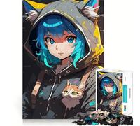 Jigsaw Puzzles for Adults 1000 Piece Beautiful Anime Girl Seamless Fit Art Mind Game Gift Slow Game Play Christmas Art Gift (38x26cm)