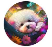 Jigsaw Puzzles for Adults 1000 Piece Beautiful Bichon Frise Jigsaw Puzzles for Adults Birthday Gift Idea,Challenging Brain Teaser Game (Size 67.5x67.5cm)