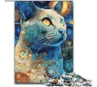 Jigsaw Puzzles for Adults 1000 Piece Beautiful Cat Help The Brain Exercise Addictive Toys to Cultivate Patience A Work of Art 26x38cm