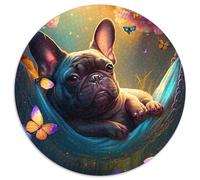 Jigsaw Puzzles for Adults 1000 Piece Beautiful French Bulldog 1000 Piece Jigsaw Interactive Family Game,DIY Home Decor,Challenging Brain Teaser Gift 67.5x67.5 cm