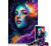 Jigsaw Puzzles for Adults 1000 Piece Beautiful Girl Face Nebula Seamless Fit Art Mind Game Gift Slow Game Play Christmas Art Gift (38x52cm)