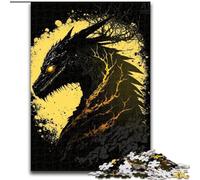 Jigsaw Puzzles for Adults 1000 Piece Beautiful Golden Dragon Made of Wood, Perfect for Family Fun on Birthdays, Christmas 50x75cm Birthday Party for Men Women