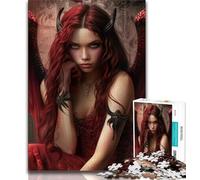 Jigsaw Puzzles for Adults 1000 Piece Beautiful Lady Demon with Wings,learning Educational Toys Fun at Home Activities,Birthday Present,Travel Gifts (75x50cm)