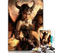 Jigsaw Puzzles for Adults 1000 Piece Beautiful Lady Demon with Wings,learning Educational Toys Fun at Home Activities,Birthday Present,Travel Gifts (75x50cm)