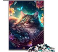 Jigsaw Puzzles for Adults 1000 Piece Beautiful Maine Coon Cat Jigsaws 1000 Pieces for Adults Educational Game Challenge Toy (Size 26x38cm)