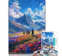 Jigsaw Puzzles for Adults 1000 Piece Beautiful Mountain Flowers Puzzles for Teenagers,Challenging Game Gifts for Is Ideal As A Gift for The Whole Family 26x38cm