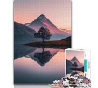 Jigsaw Puzzles for Adults 1000 Piece Beautiful Mountains And Lakes,Stress Reliever Staycation Kill Time with Matching Poster And Trivia Sheet (38x26cm)