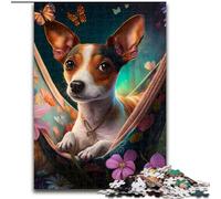 Jigsaw Puzzles for Adults 1000 Piece Beautiful Rat Terrier Challenging Puzzles size 26x38cm Perfect for Family Fun, Party Games, Birthday Party Favors