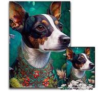 Jigsaw Puzzles for Adults, 1000 Piece Beautiful Rat Terrier Wooden Jigsaw Puzzles for Adults Challenging Brain Teaser for Teenagers, Family Fun Interactive Game 50x75CM/19.68x29.52inch