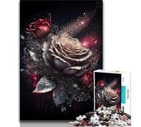 Jigsaw Puzzles for Adults 1000 Piece Beautiful Roses Teenager Jigsaw,Family Game Stress Reliever Difficult Challenge Suitable for Couples 26x38cm