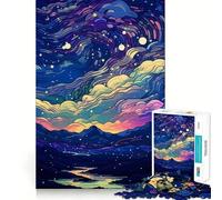 Jigsaw Puzzles for Adults 1000 Piece Beautiful Starry Sky Seamless Fit Art Mind Game Gift Slow Game Play Christmas Art Gift (50x75cm)