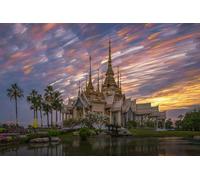 Jigsaw Puzzles For Adults 1000 Piece Beautiful Thai Temple Thailand at Sunset Photo Photograph Family Funny Challenging Holiday Puzzles for Adults Puzzle Gift for Women Men Seniors