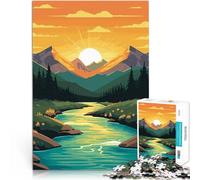 Jigsaw Puzzles for Adults 1000 Piece Beautiful Valley Mountain Toy Intellectual Game for is ideal as a gift for the whole family 50x70cm