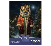 Jigsaw Puzzles for Adults 1000 Piece Beauty Tiger Xmas Puzzle for Adults Brain Teaser Game Presents for Women Fun Activities at Home 52x38cm/1000pcs