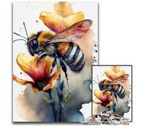 Jigsaw Puzzles for Adults 1000 Piece Bee Watercolor Puzzles for Adults Home Activity for Holidays Birthdays And Family Game Nights 1000 PCS(75x50cm)