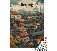 Jigsaw Puzzles for Adults 1000 Piece Beijing Cityscape with Traditional Architecture-1 Puzzles for Adults Relaxing Games A Work of Art Fun Activities at Home 38x26cm/1000pcs