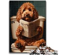 Jigsaw Puzzles for Adults 1000 Piece Bernedoodle on The Toilet Teenager Jigsaw,Family Game Stress Reliever Difficult Challenge Suitable for Couples (75x50cm)