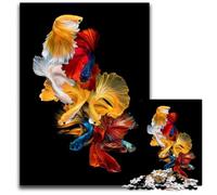 Jigsaw Puzzles for Adults 1000 Piece Betta Fish Siamese Koi IX Jigsaw Puzzles for Adults Intricate Design for Teenagers DIY Decor And BrainBoosting Fun 1000 PCS(38x26cm)