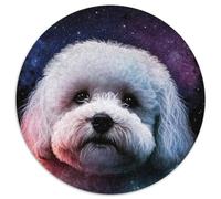 Jigsaw Puzzles for Adults 1000 Piece Bichon Frise 1000 Piece Round Jigsaw Puzzles for Adults Perfect for Family Gatherings, Birthdays, Holidays 67.5x67.5cm
