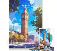 Jigsaw Puzzles for Adults 1000 Piece Big Ben in London Seamless Fit Art Mind Game Gift Slow Game Play Christmas Art Gift (50x75cm)