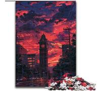 Jigsaw Puzzles for Adults 1000 Piece Big Ben in The Evening Sun Made of Wood, Fun Present & Activity for Home 50x75cm Birthday Party for Men Women