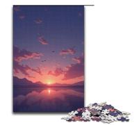 Jigsaw Puzzles for Adults 1000 Piece Birds Flying Across The Sky at Dusk Jigsaw Puzzles Games Toys Gift Suitable for Desktop Decoration 1000 PCS(38x26cm)