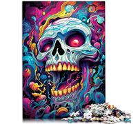 Jigsaw Puzzles for Adults 1000 Piece Bizarre colorful skull Challenging Game Gifts 26x38cm Enhance love between couples for ages 14+