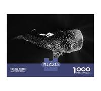 Jigsaw Puzzles for Adults 1000 Piece Black And Whale Shark Puzzle for Adults Relaxing Games Hand Speed Race Fun Activities at Home 52x38cm/1000pcs