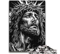 Jigsaw Puzzles for Adults 1000 Piece Black And White Jesus Educational Games Home Decoration Educational Game for Birthday, Chrismas 50x75cm