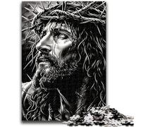 Jigsaw Puzzles for Adults 1000 Piece Black And White Jesus Educational Games Home Decoration Educational Game for Birthday, Chrismas 26x38cm