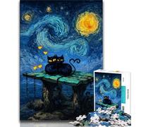 Jigsaw Puzzles for Adults 1000 Piece Black Cat Art 1000 Pieces for Teenagers,Educational Toy Funny Family Games Unique Home Decor 26x38cm