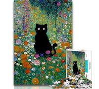 Jigsaw Puzzles for Adults 1000 Piece Black Cat,Challenging Game Toys Wall Decoration Unique Birthday And Xmas Gifts (38x26cm)