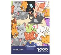 Jigsaw Puzzles for Adults 1000 Piece Black Cats Cute Rainbow Puzzles for Adults Relax Games Pattern Assembly Christmas Birthday Gifts 70x50cm/1000pcs