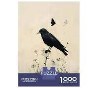 Jigsaw Puzzles for Adults 1000 Piece Black Crow And Butterflies Jigsaw Puzzle Brain Teaser Game Stress Reliever Unique Birthday And Xmas Gifts 52x38cm/1000pcs