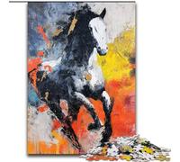 Jigsaw Puzzles for Adults 1000 Piece Black Golden Horse, Family Entertainment Toys Is Ideal As Gifts for The Whole Family for 14+ (Size 50x75cm)