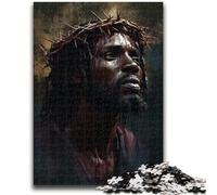 Jigsaw Puzzles for Adults 1000 Piece Black Jesus Stress Reliever Difficult Challenge Suitable for Desktop Decoration 50x75cm