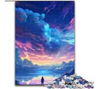 Jigsaw Puzzles for Adults, 1000 Piece Black Sky with Rainbow Clouds Puzzle Creative Family Game & Home Decor, for Teenagers (size : 26x38cm)