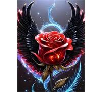 Jigsaw Puzzles for Adults 1000 Piece Black Winged Rose, Jigsaws 1000 pieces for adults Family Activity, Challenging puzzles Games, Colourful, Beautiful Decoration Puzzle