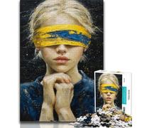 Jigsaw Puzzles for Adults 1000 Piece Blindfolded Woman Puzzles for Teenagers,with Matching Poster And Trivia Sheet for Ages 14+ (size 75x50cm)