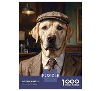 Jigsaw Puzzles for Adults 1000 Piece Blonde Labrador Dog Wearing A Suit in The Pub Jigsaw for Adults Family Games But Fun And Humorous Christmas Birthday Gifts 70x50cm/1000pcs