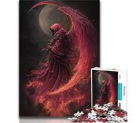 Jigsaw Puzzles for Adults 1000 Piece Blood Moon Reaper Puzzles for Teenagers,with Matching Poster And Trivia Sheet for Ages 14+ (size 38x26cm)