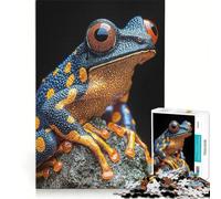 Jigsaw Puzzles for Adults 1000 Piece Blue And Yellow Poison Dart Frog, Brain Teaser Game, Stress Reliever, Wishlist with Santa Claus 38x52cm