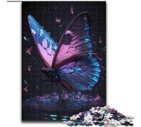 Jigsaw Puzzles for Adults 1000 Piece Blue Butterflies Puzzle Made of Wood, for Birthdays, Christmas, Halloween, Thanksgiving, Easter 1000pcs(50x75cm)